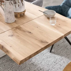 Wohnen Rustikaler Esstisch mit Naturkanten Eiche - Zavana