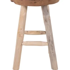 Wohnen Barhocker|Hocker*Rustikaler Holzhocker aus Teak Massivholz - Isabelona