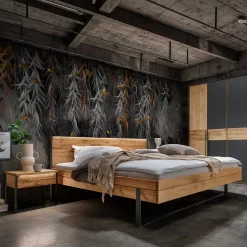 Wohnen Rustikales Design Bett auf Kufen - Claas