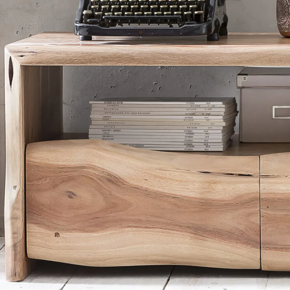 Wohnen Rustikales TV Lowboard mit Baumkante - Necrus