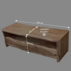 Wohnen Rustikales TV Lowboard mit Baumkante - Necrus