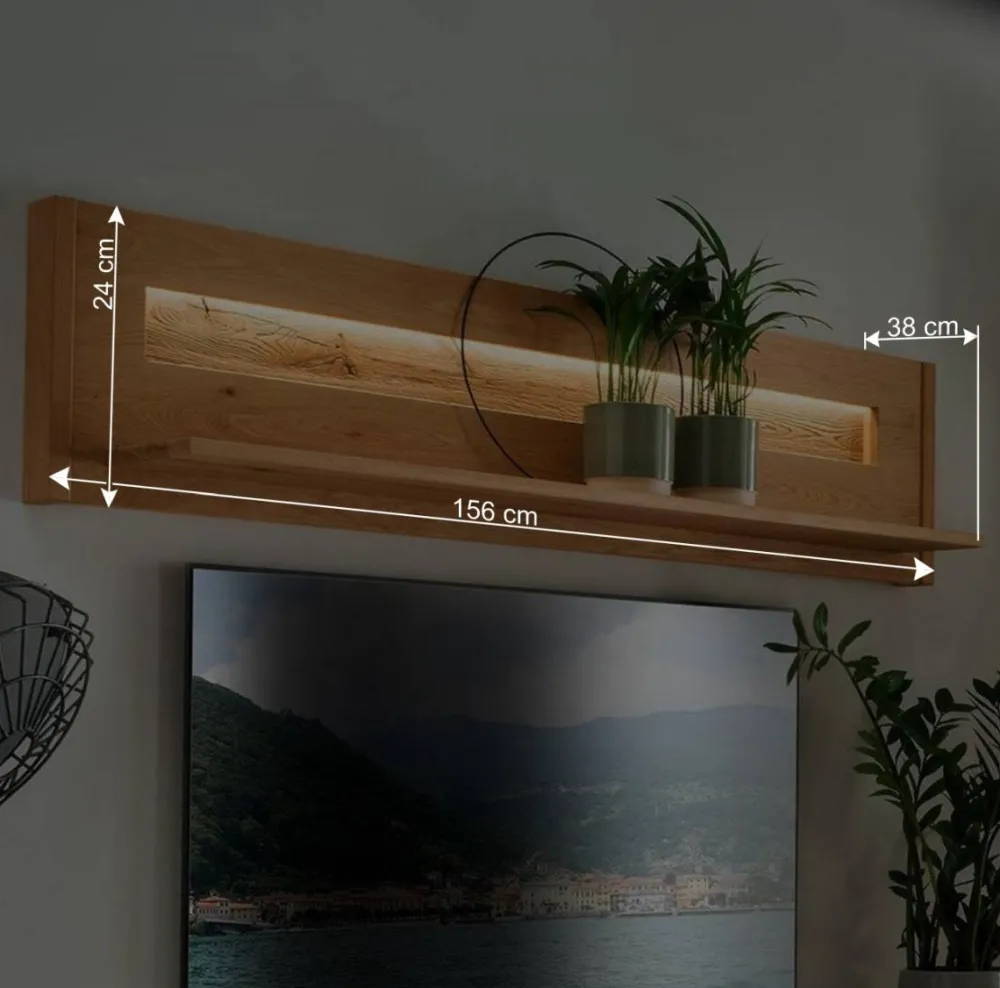 Wohnen Esszimmerregale|Regale*Rustikales Wandboard aus Wildeiche massiv - Millena