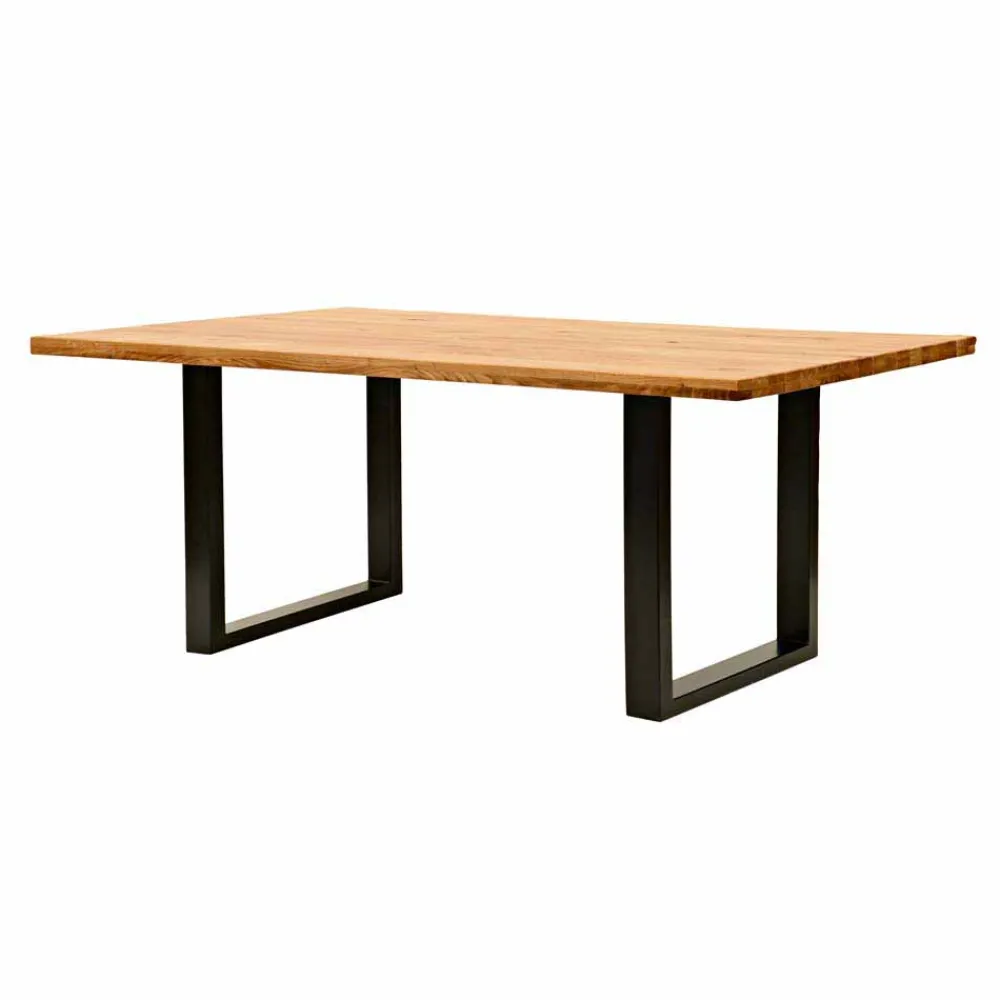 Wohnen Rustikal-moderner Esstisch Grosma mit Holzplatte massiv rechteckig