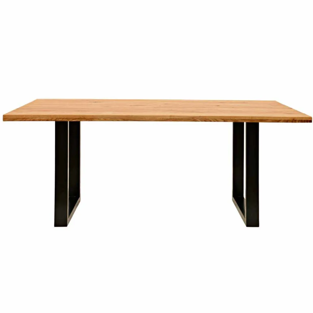 Wohnen Rustikal-moderner Esstisch Grosma mit Holzplatte massiv rechteckig