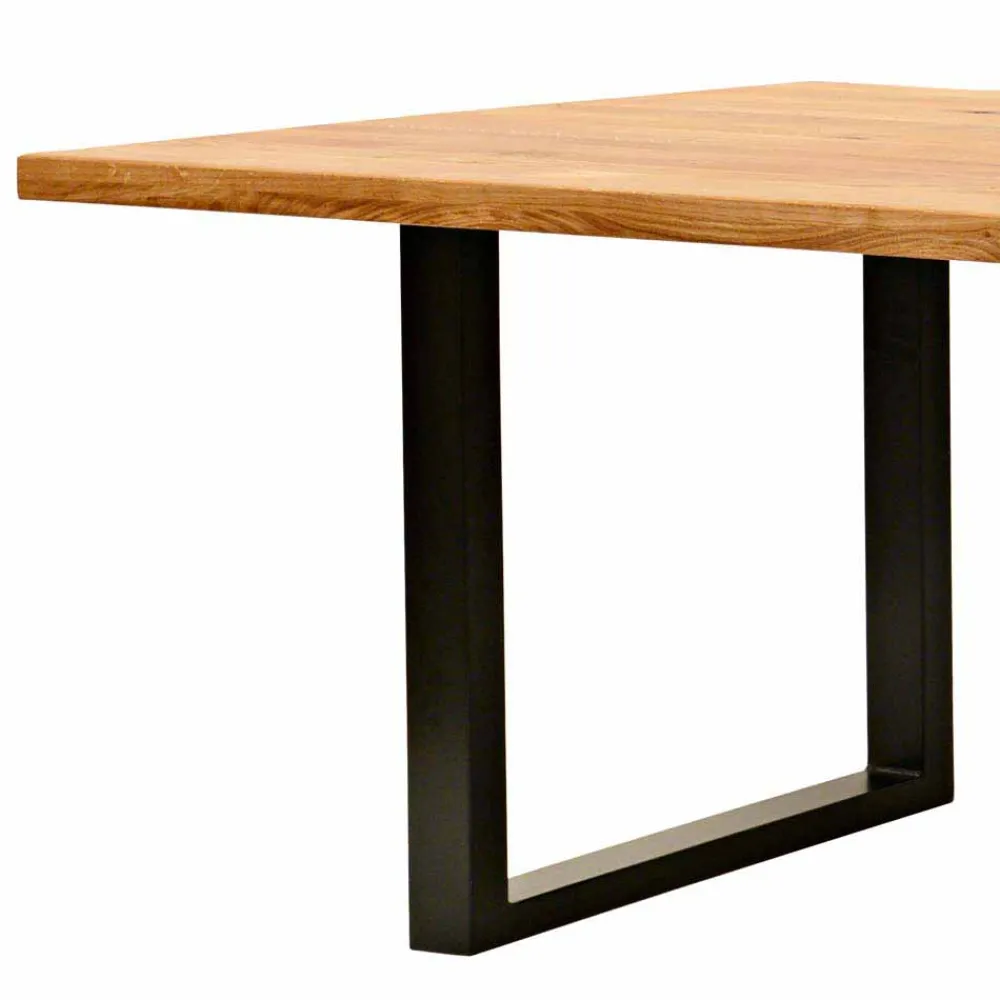 Wohnen Rustikal-moderner Esstisch Grosma mit Holzplatte massiv rechteckig