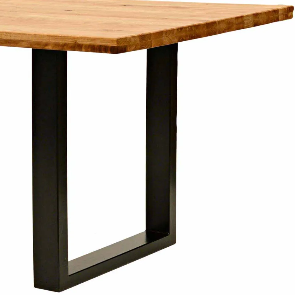 Wohnen Rustikal-moderner Esstisch Grosma mit Holzplatte massiv rechteckig