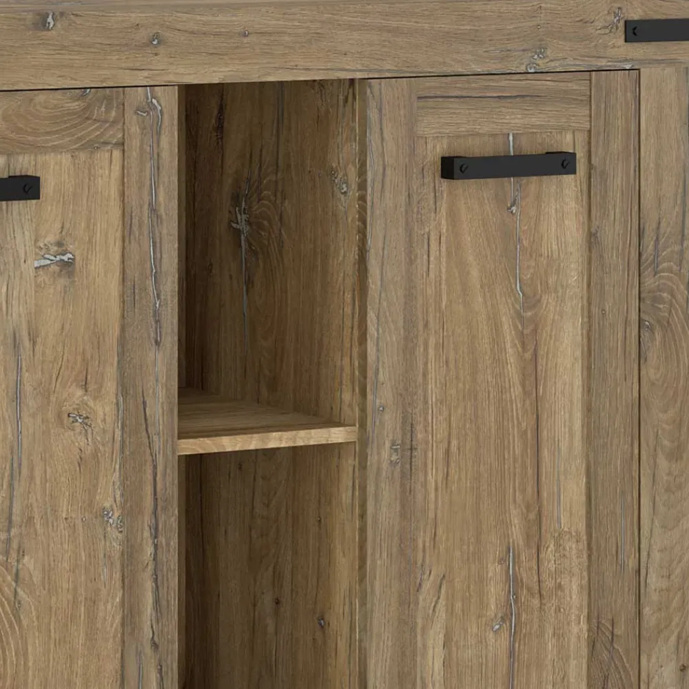 Wohnen Rustikal-modernes Sideboard in Eiche Dunkel - Ginetta