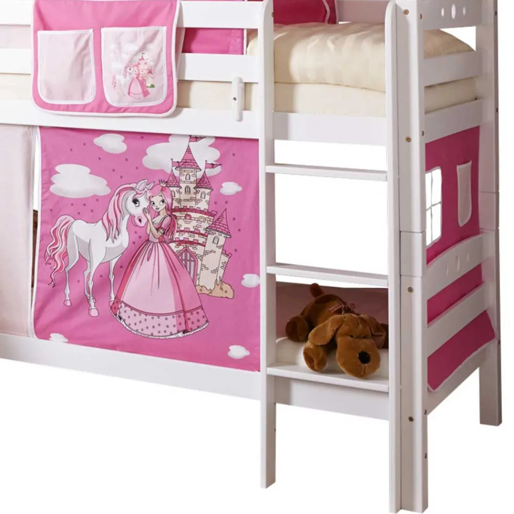 Kinder Wohnen Rutsche Etagenbett für Mädchen in Weiß - Trevora