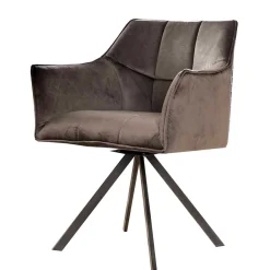 Wohnen Samt Armlehnenstuhl in Anthrazit - Welinda (2er Set)