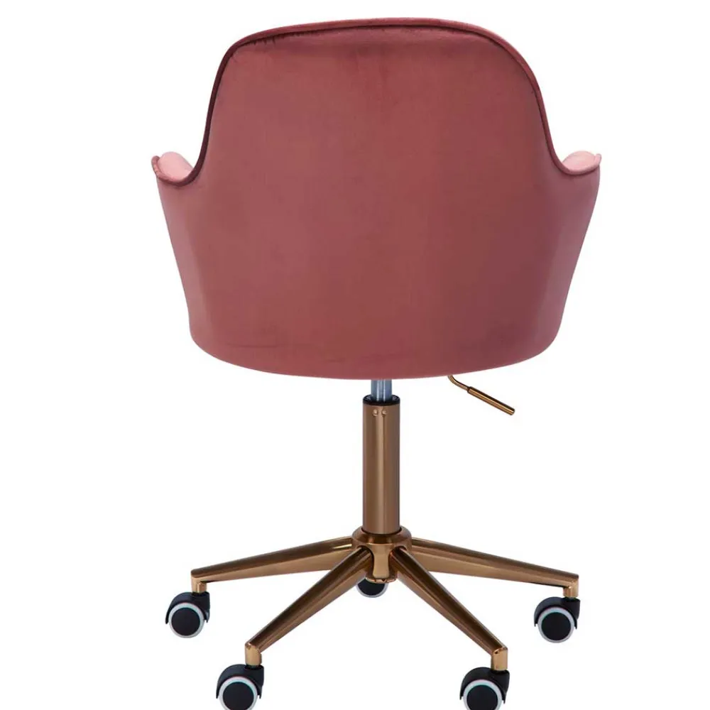 Wohnen Retro Möbel|Bürostühle*Samt Bürostuhl in Rosa - Aramov
