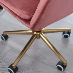 Wohnen Retro Möbel|Bürostühle*Samt Bürostuhl in Rosa - Aramov