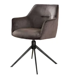 Wohnen Samt Drehstühle mit Armlehnen - Austino (2er Set)