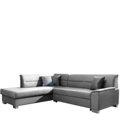 Wohnen Sofas|Sofa*Samt Eckcouch in Grau mit Bettfunktion - Elhan