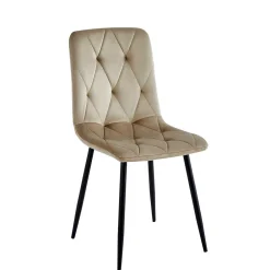 Wohnen Samt Esstischstühle in Taupe - Temir (4er Set)