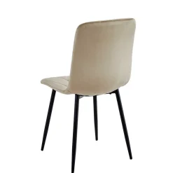 Wohnen Samt Esstischstühle in Taupe - Temir (4er Set)