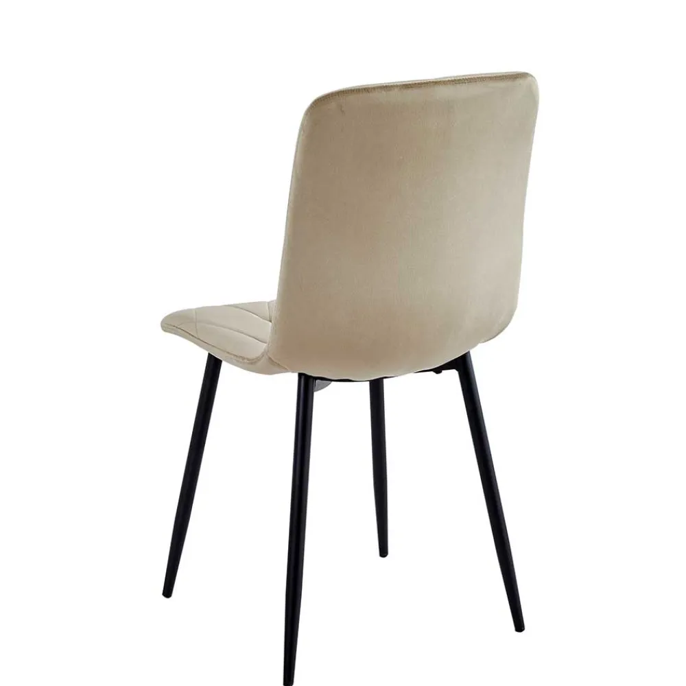 Wohnen Samt Esstischstühle in Taupe - Temir (4er Set)