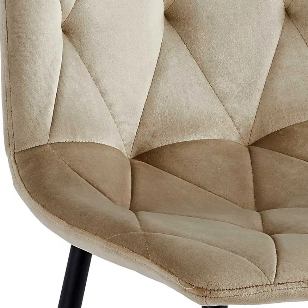 Wohnen Samt Esstischstühle in Taupe - Temir (4er Set)