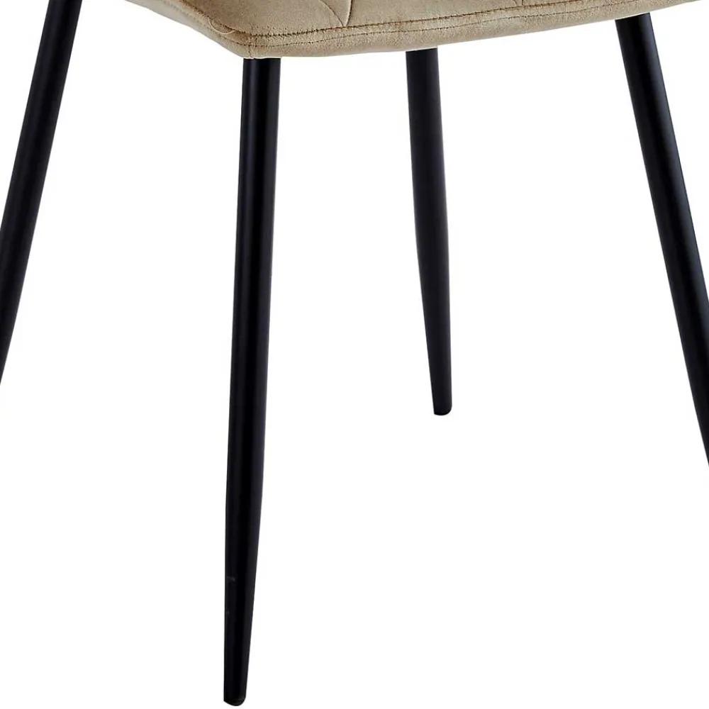 Wohnen Samt Esstischstühle in Taupe - Temir (4er Set)