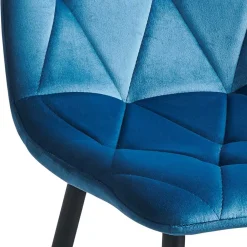 Wohnen Samt Esszimmerstühle in Blau - Assolato (4er Set)