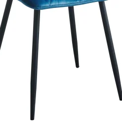 Wohnen Samt Esszimmerstühle in Blau - Assolato (4er Set)