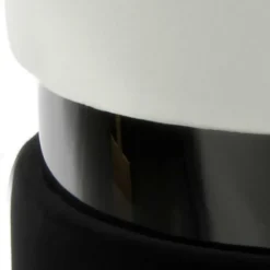 Wohnen Samt Hocker in Creme & Schwarz - Gilianoa