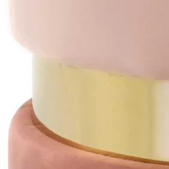 Wohnen Samt Hocker in Rosa hell & dunkel mit Gold - Adelaide