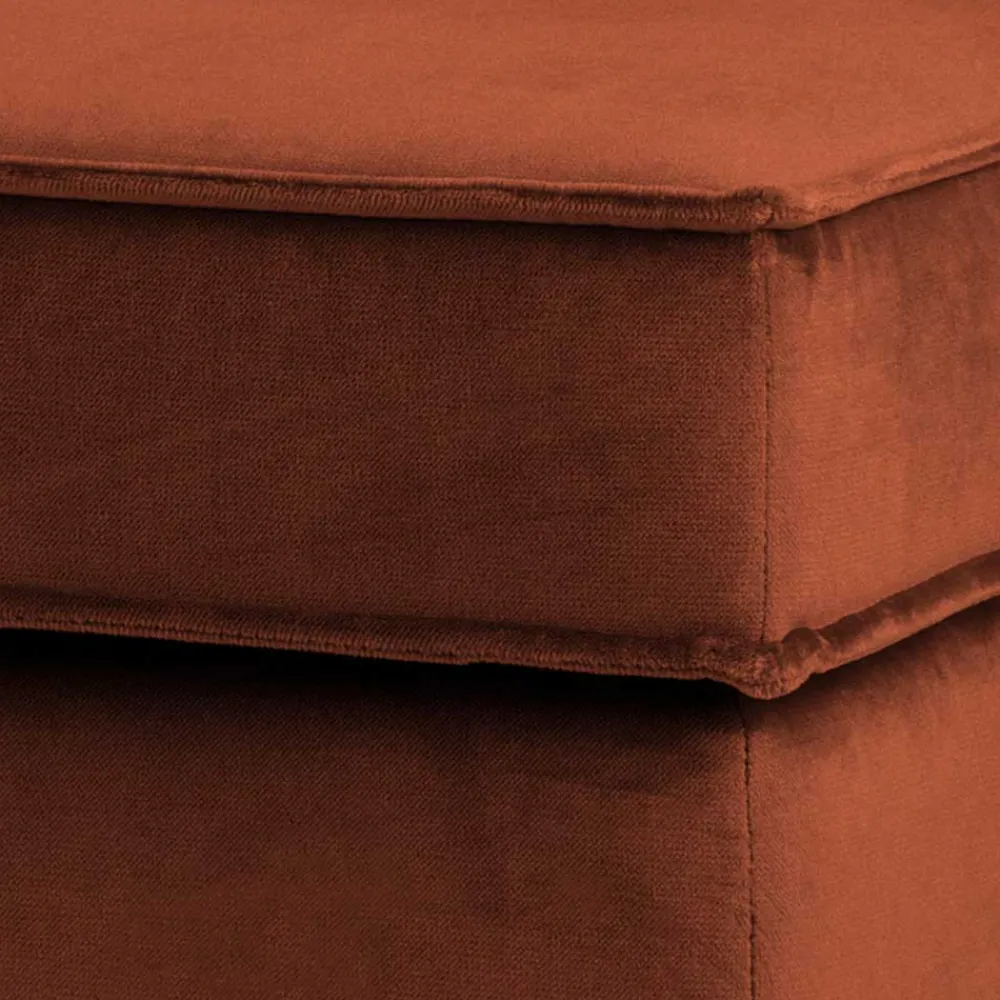 Wohnen Samt Hocker in Rost Braun - Naryon