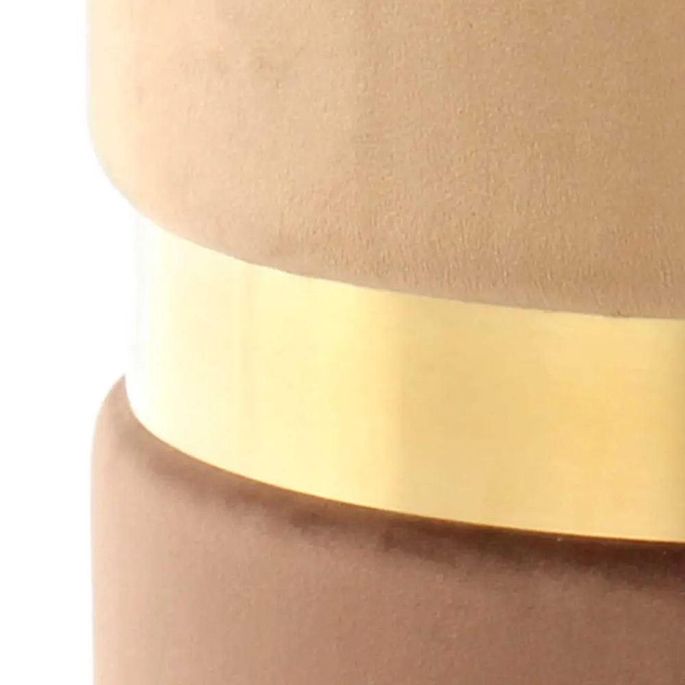 Wohnen Samt Hocker Set in Hellbraun & Braun - Valerana (zweiteilig)