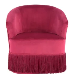 Wohnen Samt Kindersessel in Pink mit Fransen - Lagada