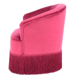 Wohnen Samt Kindersessel in Pink mit Fransen - Lagada