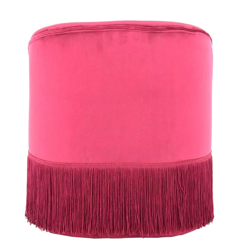 Wohnen Samt Kindersessel in Pink mit Fransen - Lagada