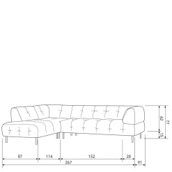 Wohnen Sofas|Sofa*Samt L-Sofa in Dunkelgrau - Roccoss