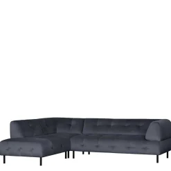 Wohnen Sofas|Sofa*Samt L-Sofa in Dunkelgrau - Roccoss