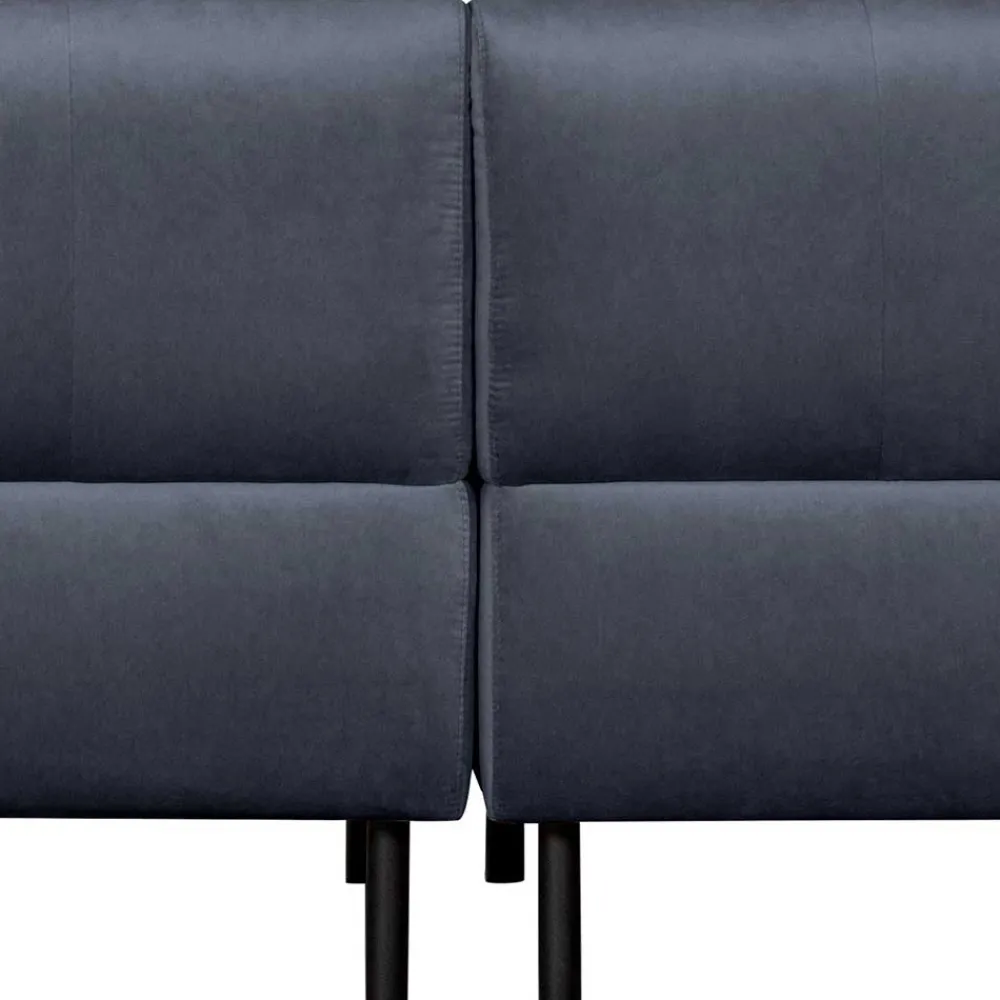 Wohnen Sofas|Sofa*Samt L-Sofa in Dunkelgrau - Roccoss