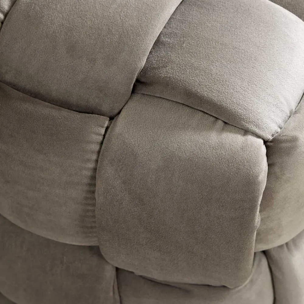 Wohnen Samt Polsterbank in Taupe - Flechtoptik - Josch