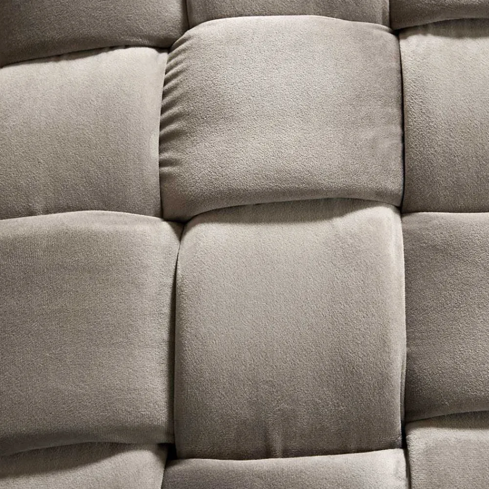 Wohnen Samt Polsterbank in Taupe - Flechtoptik - Josch