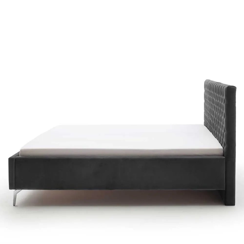 Wohnen Samt Polsterbett mit Chesterfield Kopfteil - Badehma