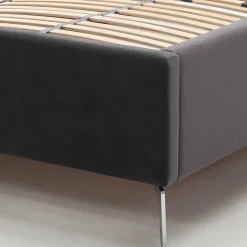Wohnen Samt Polsterbett mit Chesterfield Kopfteil - Badehma