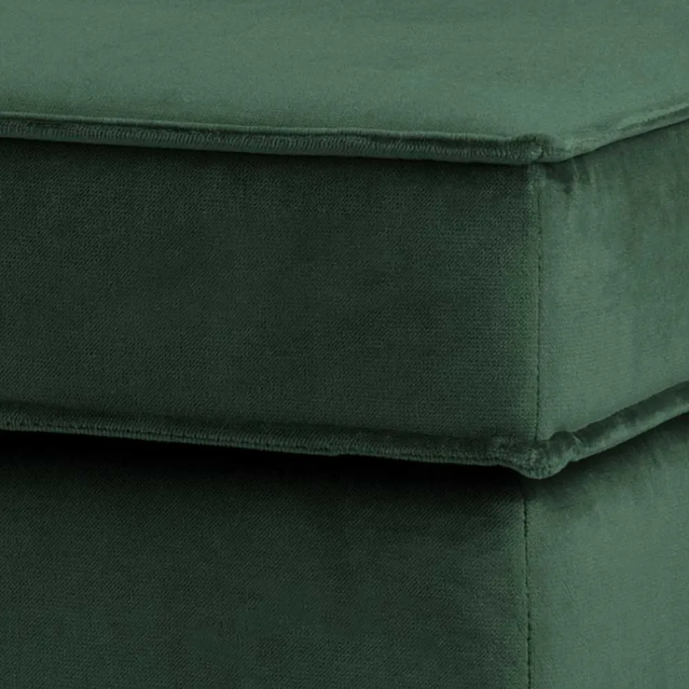 Wohnen Retro Möbel|Sessel & Hocker*Samt Polsterhocker in Grün - Distroit