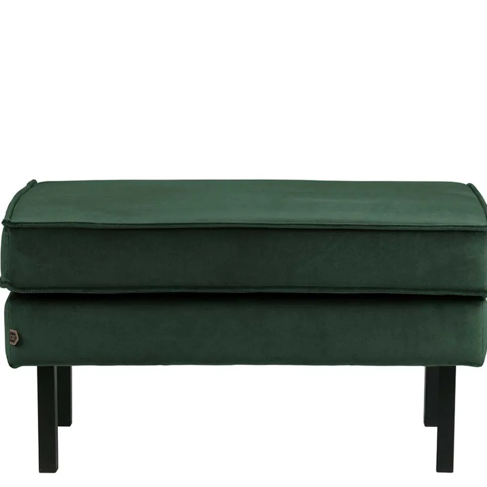 Wohnen Retro Möbel|Sessel & Hocker*Samt Polsterhocker in Grün - Distroit