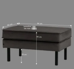 Wohnen Retro Möbel|Sessel & Hocker*Samt Polsterhocker in Grün - Distroit