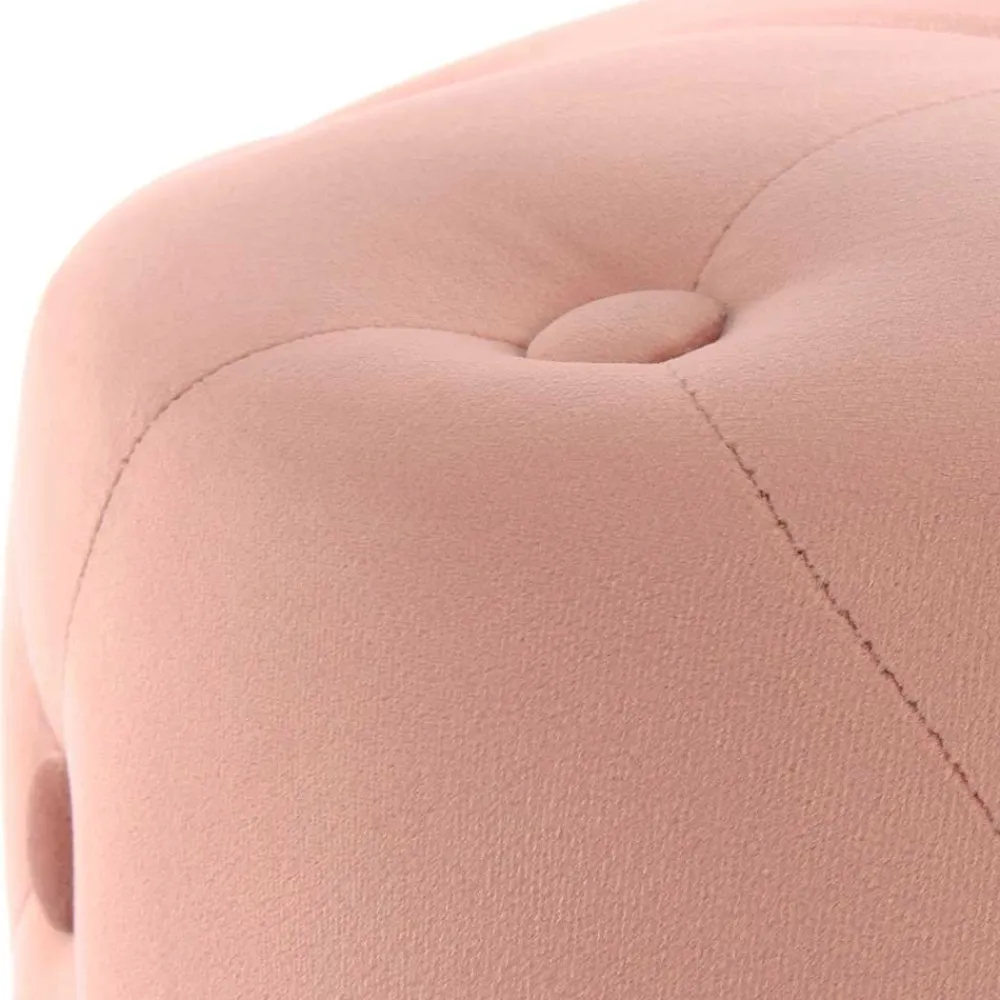 Wohnen Samt Polsterhocker mit Knopf-Heftungen - Teamona