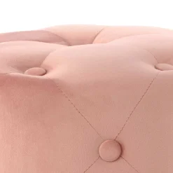 Wohnen Samt Polsterhocker mit Knopf-Heftungen - Teamona