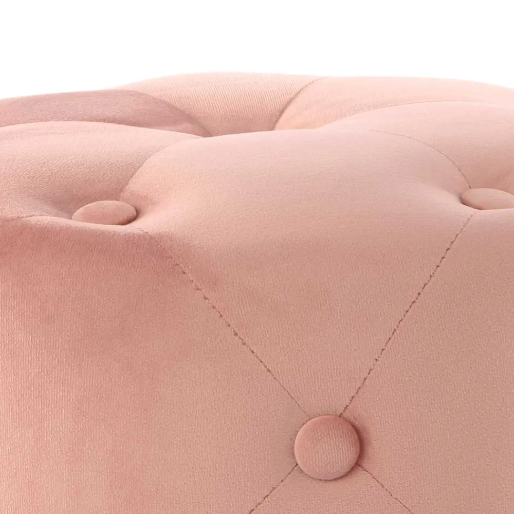 Wohnen Samt Polsterhocker mit Knopf-Heftungen - Teamona