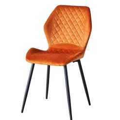 Wohnen Samt Polsterstühle in Orange - Gravita (4er Set)