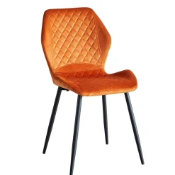 Wohnen Samt Polsterstühle in Orange - Gravita (4er Set)
