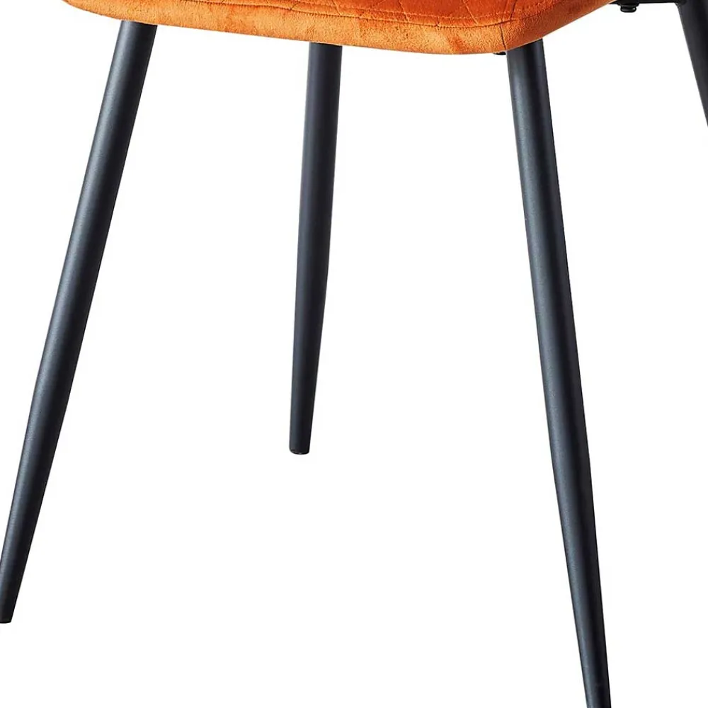 Wohnen Samt Polsterstühle in Orange - Gravita (4er Set)