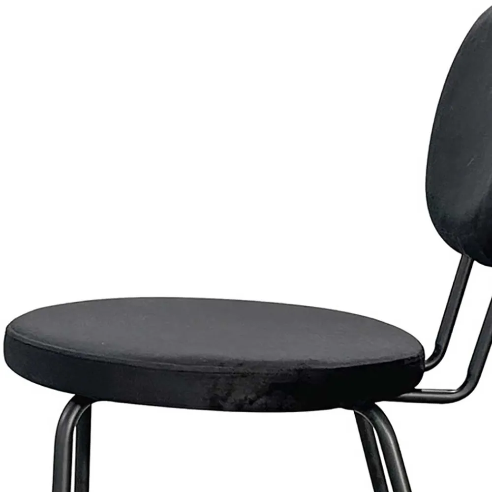 Wohnen Küchenstühle|Esszimmerstühle*Samt Polsterstühle in Schwarz - Siao (2er Set)