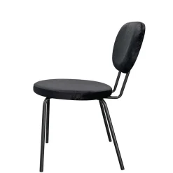 Wohnen Küchenstühle|Esszimmerstühle*Samt Polsterstühle in Schwarz - Siao (2er Set)