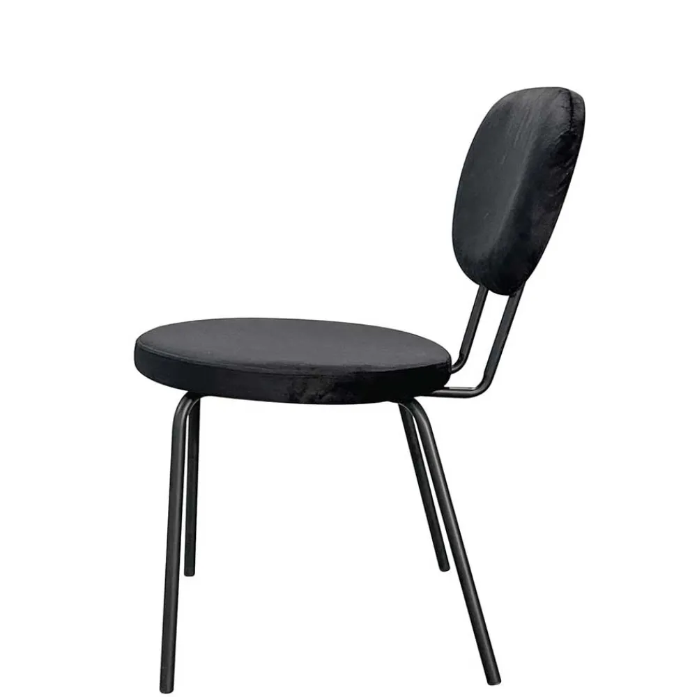 Wohnen Küchenstühle|Esszimmerstühle*Samt Polsterstühle in Schwarz - Siao (2er Set)